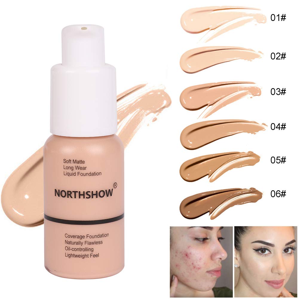 NLLNT Matte Concealer Liquid Foundation Make-up Full Coverage Freckles Acne Scars Long-lasting Waterproof