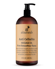 Aitnaturals Anti-Cellulite Massage Oil - 240ml | Firming, Soothing & Toning Formula Infused with Collagen & Stem cell | Targets Cellulite on Hips, Abdomen & Thighs | Unique Blend for Smoother Skin