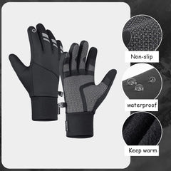 KASTWAVE Winter Gloves - Waterproof, Thermal, Touchscreen Friendly for Outdoor Sports, Running, Biking, and Driving - Unisex Design for Men and Women - Black