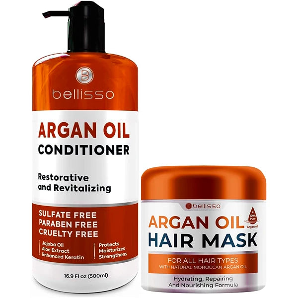 BELLISSO Argan Oil Conditioner and Moroccan Argan Oil Mask
