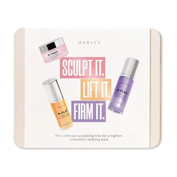 MAËLYS MINI QUEEN B'S Tightening Bundle Firming Cream Trio for Booty, Belly & Arms Includes B TIGHT, B FLAT & B FLEX Travel Minis Helps Improve the look of Stretch Marks & Cellulite.