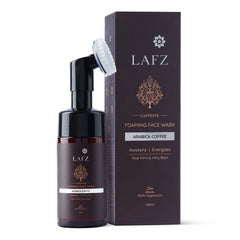 Lafz Caffeine Foaming Brightening Face wash, with Built-in Face Brush Enriched with Arabica Coffee Cleanser, Halal & Vegan for Men and Women - 100 ml