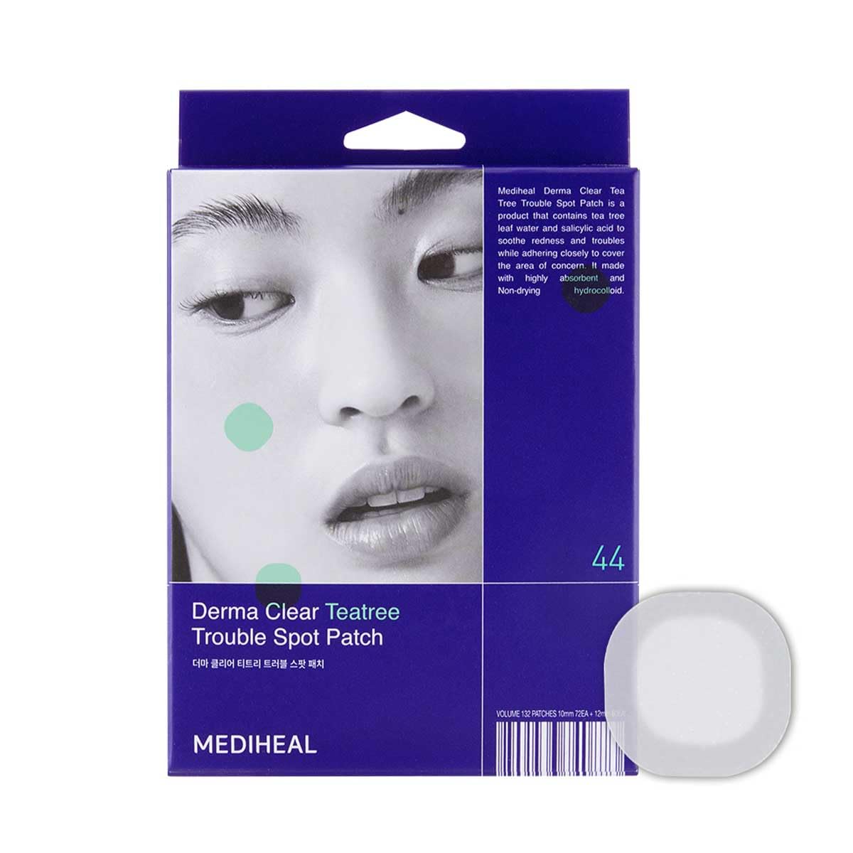 MEDIHEAL Derma Clear Teatree Treatment Spot Patch (44 Counts) - Acne Relief, Oil and Moisture Balance with Teatree & Salicylic Acid