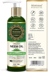 Morpheme Remedies Pure Organic Neem Oil (Cold Pressed & Undiluted), 200ml