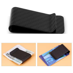 Carbon Fiber Money Clip Ultralight Business Money Cash Clip Credit Cards Holder Clamp Wallet for Men - ‎black
