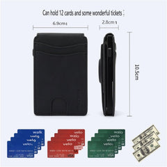 Wallet with Airtag Holder, Airtag Wallet RFID Blocking Wallet with Pop-up Card Box, Leather Wallet Quick Card Access for Men Boys Christmas Gifts Black (Airtag Not Included)