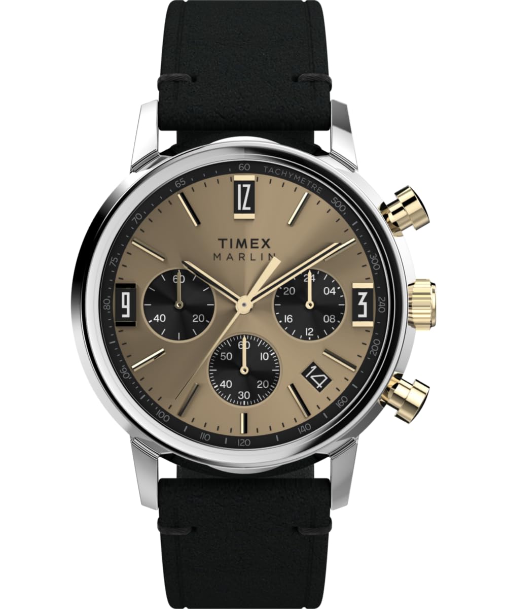 Timex Men's Chronograph Quartz Watch with Leather Strap TW2W60300
