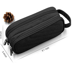 Liumrlte Electronics Travel Cord Organizer Bag, Cable Pouch Gadget Case Double Layer Zipper Large Capacity Pocket Protection for Laptop Power Mouse Line, USB Data Cable, Charger Storage Bag (Black)
