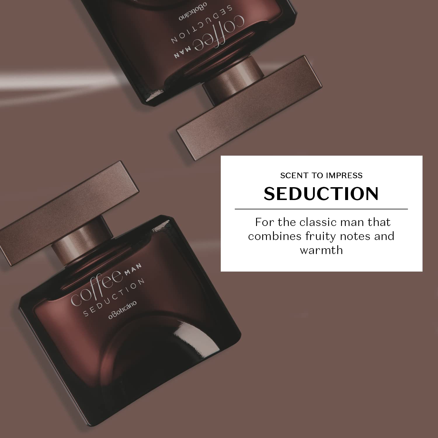 O Boticário Coffee Man Seduction Eau de Toilette, Long Lasting Cologne for Men, Fresh Woody Men's Fragrance, 3.4 Ounce