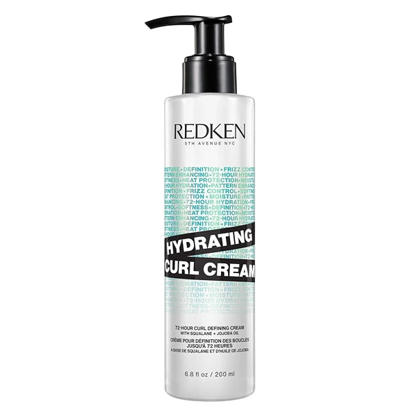 Redken Hydrating Curl Cream - 72-Hour Curl Definition, Heat Protection up to 450°F, Silicone-Free & Paraben-Free
