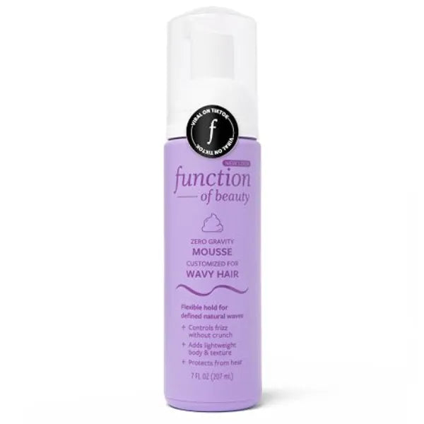 Function of Beauty Wavy Hair Mousse for Styling Anti Frizz Hair Styler Adds Volume & Defines Natural Waves Volumizing & Texturizing Lightweight Styling Foam Flexible Hold Hair Care Products