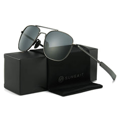 SUNGAIT Men's Military Style Polarized Pilot Aviator Sunglasses Bayonet Temples