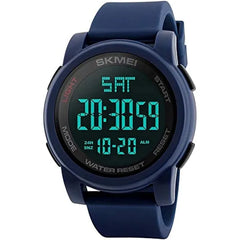 SKMEI Digital Men's Sports Watch Waterproof Multifunction Dual Time Silicone - Blue