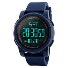 SKMEI 1257 Digital Men's Sports Watch Multifunction Dual Time Silicone Watch - Blue