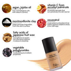 Ruby's Organics Skin Tint Mattifying Liquid Foundation | Medium Coverage, Matte Finish, Breathable | Natural Organic Makeup, For Sensitive Skin | Shade M 02.2, 30ml