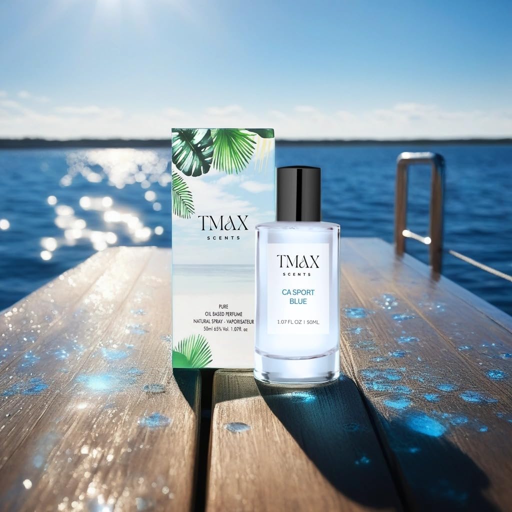 Tmax Scents CA Sport Blue - 50ml Aromatic Citrus - Fresh Spicy Scent With Pineapple, Bergamot, and Musk.