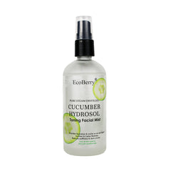 EcoBerry Pure Steam Distilled Cucumber Hydrosol Toning Facial Mist for Hydration, Softens, Soothes Sun burn, Reduces Facial Redness, Suits All Skin Types, Natural, Chemical Free, Paraben Free, Vegan