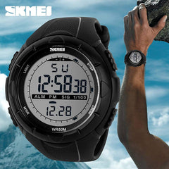 SKMEI 1025 Black Waterproof Mens Digital Watch - Black