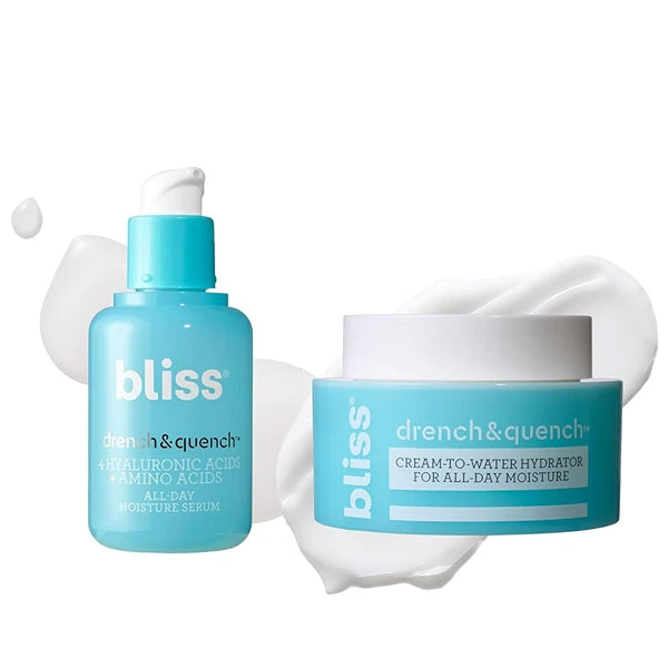 Bliss Hyaluronic Acid Serum + Moisturizer Set for Multi-Depth Hydration and Glowing Skin