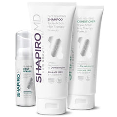 Shapiro MD Hair Growth Experts Thinning Hair Shampoo, Conditioner, Leave-in Foam Bundle for Thicker, Fuller Hair - Unisex-Adults