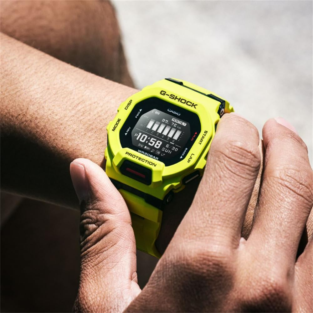 Casio G-Shock Analog-Digital World Time Watch - Neon Yellow