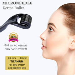Derma Roller 2.0mm, 540 Titanium Microneedle Roller for Face Facial Wrinkles Hair Loss Stretch Marks Hair Regrowth Micro Needles Professional Microneedling Derma Needling Kit with Case