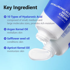 ISNTREE Hyaluronic Acid Moist Cream 2.71 fl.oz.(80ml) Night Cream, Day Cream, Deep Moisturizing, Skin Protection, Nourishing |
