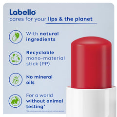 NIVEA LABELLO Lip Balm, Moisturising Lip Care, Strawberry Shine, 4.8g