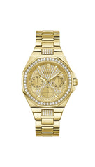 Guess Lady Empire Multi-Function Analog Watch for Women, 40 mm Case Width, Gold Tone/Champagne