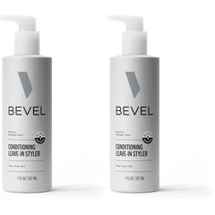 Bevel Leave In Conditioner for Men - Curly Hair Conditioner with Hemp Seed Oil and Biotin, Detangles Moisturizes and Strengthens Hair, 7 Oz (Pack of 2)