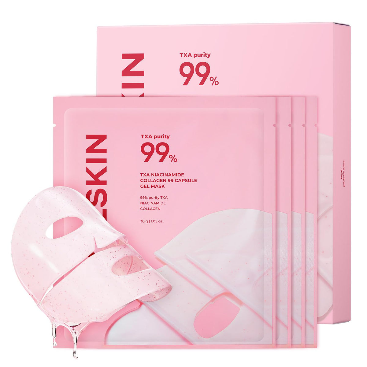 April Skin TXA Pink Capsule Gel Mask | Overnight Face Mask for Glass Glow Skin, 99% High Purity Tranexamic Acid 3 for Uneven Skin Tone | Elasticity, Hydration, and Firming | Korean Skin Care | 30g
