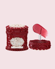 Flower Knows Strawberry Cupid Cake Lip Cream, Velvety Matte Finish, Mini Jar Design (V08 Cranberry, 3.5 ml)