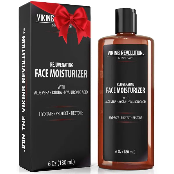 Viking Revolution Rejuvenating Face Moisturizer with Aloe vera Jojoba- Hyaluronic Acid, Natural Moisturizer Cream for Skincare, Anti Wrinkle & Anti Aging Facial Cream/Lotion - 6 oz (180ml)