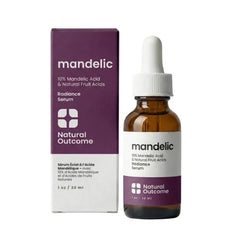 Natural Outcome Mandelic Acid Serum 10% | Anti-Aging AHA Facial with Hyaluronic Acid | Targets Fine Lines, Dark Spots, and Wrinkles | Clarifies Acne and Stimulates Natural Collagen Production | 1 Oz Natural Outcome