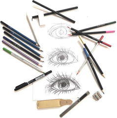 ColorBlocks 71-Piece Art Supplies -Sketch Set,Painting - Bonus Drawing Book - Coloring and Drawing Pencils in Zipper Carry Case, Charcoal Sticks, with Extra Art Kits for Children, Adults and Artists