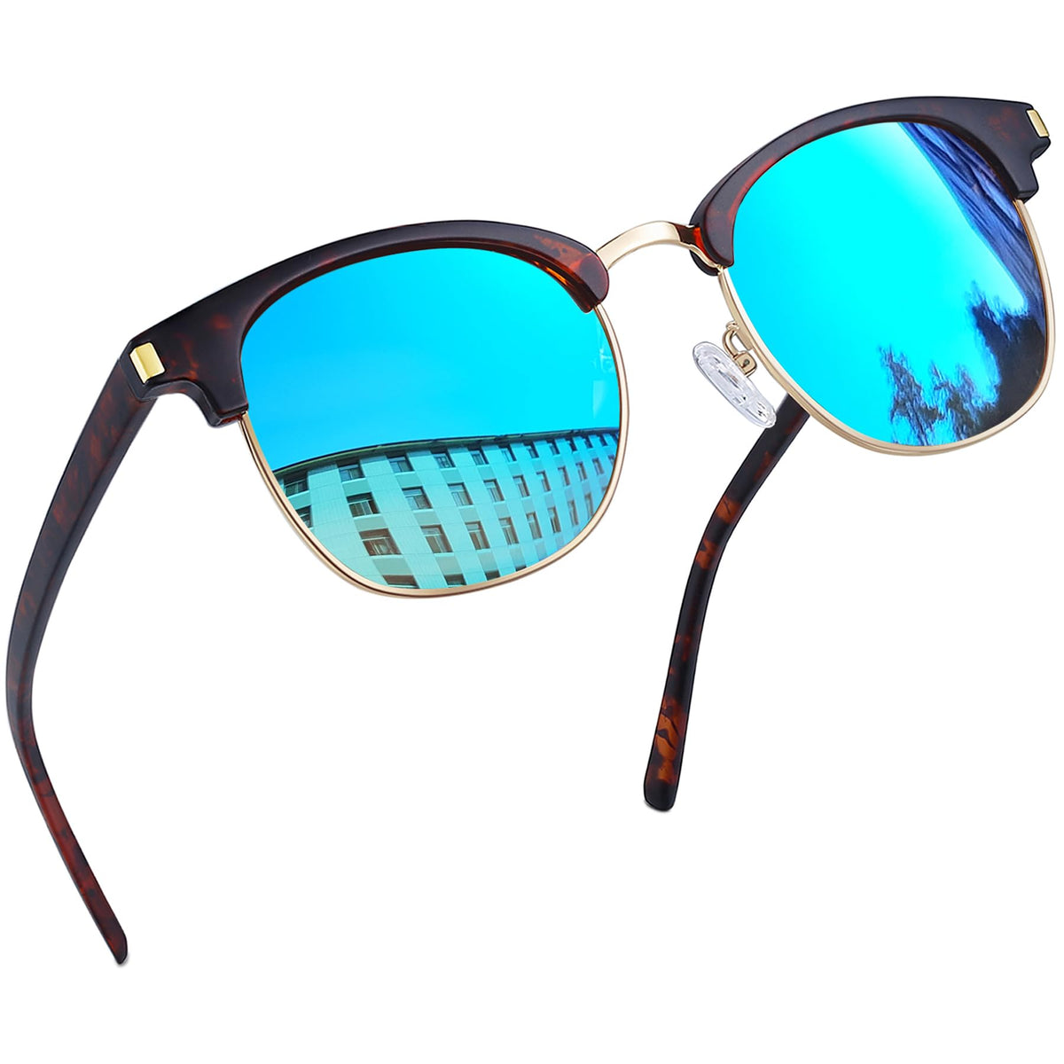 Joopin Polarized Semi Rimless Sunglasses Men Women, Classic Half Frame Sun Glasses UV Protection