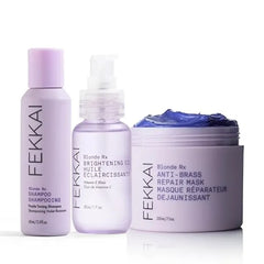 FEKKAI Blonde RX 3 Step System Bundle Includes Blonde RX Purple Shampoo Purple Mask + Brightening Oil Free of Sulfates, Parabens, Phthalates