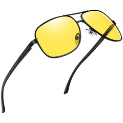 Joopin Polarized Sunglasses for Men, Classic Military Rectangular Sun Glass with Metal Frame UV Protection