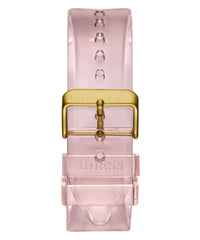 GUESS TRANSPARENT CLEAR BIO BASED NYLON CS W/AB COATING/TRANSPARENT CLEAR MF DL/TRANSPARENT PINK BIO BASED PU STRP
