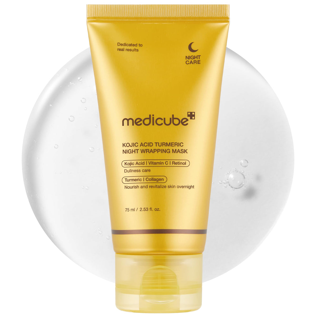medicube Turmeric Overnight Wrapping Peel Off Mask - Nourishes dull, uneven skin with hydrolyzed collagen for glowing skin and improved elasticity. Korean skincare, 2.53 fl. oz.