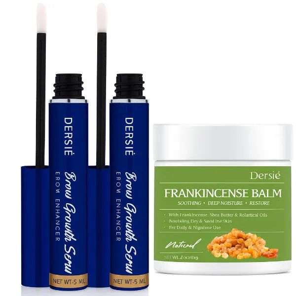 Dersie Eyebrow Growth Serum (Pack of 2) + Frankincense Balm – Natural Care Duo