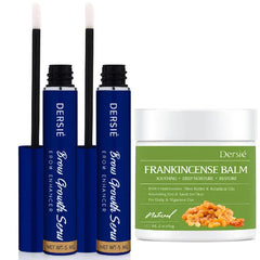 Dersie Eyebrow Growth Serum (Pack of 2) + Frankincense Balm – Natural Care Duo