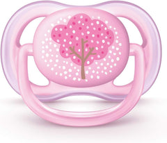 AVENT Philips Ultra Air Pacifier, 0-6 months, pink fashion decos, 2 pack, SCF343/20