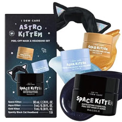 I DEW CARE Peel off Face Mask Set Astro Kitten Exfoliating, Hydrating, Revitalizing, Whitehead Mask, Black Cat Spa Headband, Korean Skincare, Glass Skin, Stocking Stuffers, Travel Size, Mini Set