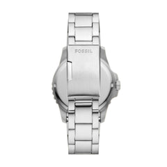 Fossil Men's Blue Quartz Stainless Steel Three-Hand Watch, Color: Silver/Green Taper (Model: FS6033)