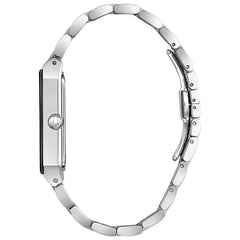 Bulova Men's Modern Quadra Stainless Steel 3-Hand Quartz Watch, Diamond Dial - Silver-Tone