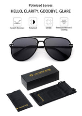 VIVIENFANG Premium Rimless Oversized Aviator Sunglasses for Women VF2203 - Black