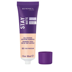 Rimmel London Stay Matte Liquid Mousse - 001 Fair Porcelain - Foundation, Lightweight, Shine Control, Oil-Free, 1oz