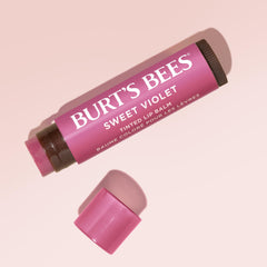 Burt's Bees Lip Tint Balm Stocking Stuffers Gifts, Long Lasting 2 in 1 Duo Tinted Balm Formula, Color Infused with Hydrating Shea Butter for a Natural Looking Buildable Finish, Sweet Violet (2-Pack)