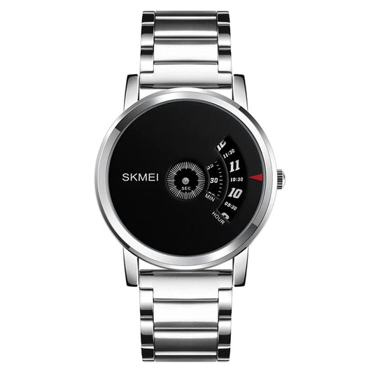 SKMEI Quartz Watches For Men,Stylish Casual Business Mens Dress Minimalist Wristwatch Chronograph Stainless Steel Waterproof Sports - Silver